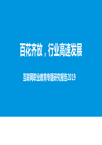 2019年中国互联网职业教育行业分析研究报告