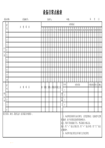 设备日常点检表
