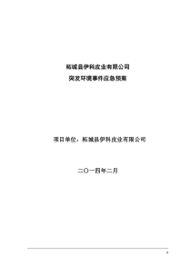 伊科突发环境污染事故应急预案