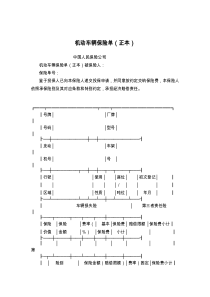 机动车辆保险单（正本）