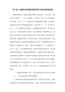 关于进一步健全我县国有资产营运体系做大做强国有企业的设想