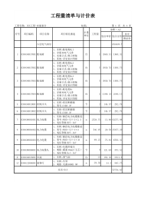 装修水电安装工程量清单与报价表