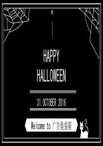 HAPPY HALLOWEEN 黑白配色万圣节PPT模板