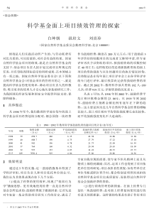 1基金面Z项目绩效管理J探索