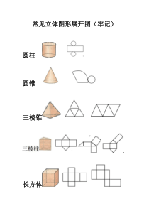 (完整版)常见立体图形展开图