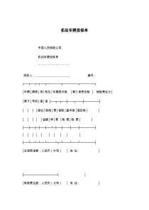 机动车辆投保单