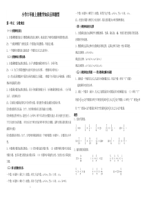 最新人教版小学六年级数学上册知识点和题型总结