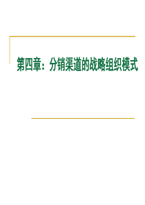 分销渠道管理课件-分销渠道的战略组织模式