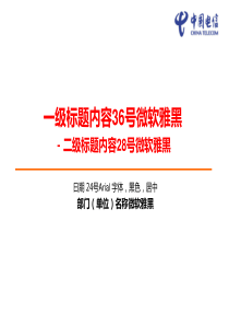 中国电信运营商PPT模板标准