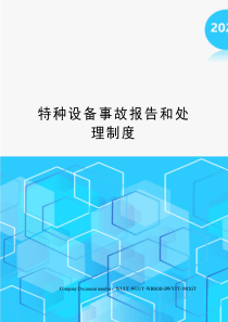 特种设备事故报告和处理制度