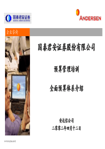 251安达信为国泰君安BPR项目文档一——全面预算体系介绍