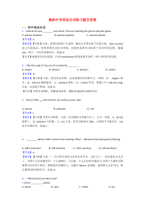 最新中考英语名词练习题及答案