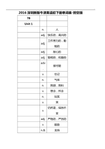 2016年度(深圳广州)汇总整编牛津英语初一下册单词表默写版