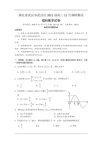 湖北省武汉市武昌区2011届高三十一月调研测试（数学理）