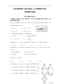 山东省淄博市2010届高三上学期期末考试（理科）【人教A版】