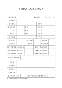 中国物流示范基地申报表