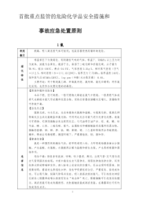 首批重点监管的危险化学品安全措施和应急处置原则