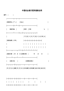 中国农业银行信用借款合同