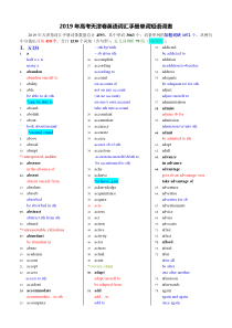 2019年高考天津卷英语词汇手册单词短语词表