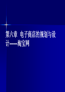 电子商店的规划与设计——淘宝网