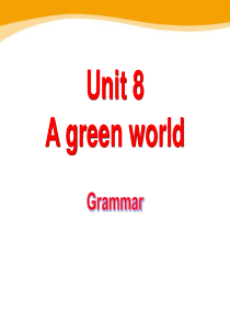 《A green World》GrammarPPT