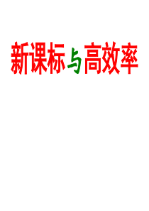 西安新课标与高效率