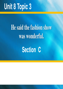 《He said the fashion show was wonderful》SectionC P