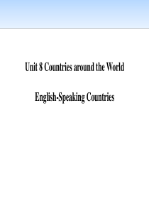 《English-Speaking Countries》Countries around the W