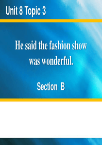 《He said the fashion show was wonderful》SectionB P