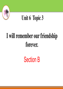 《I will remember our friendship forever》SectionB P