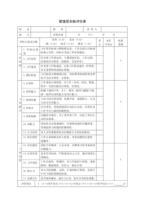 管理层自我评价表