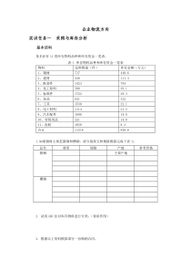 企业物流实训一