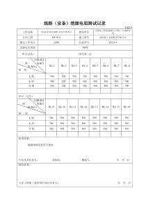 绝缘摇测记录表