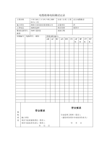 电缆绝缘电阻测试记录