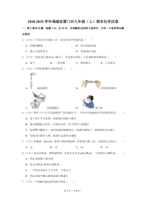 2018-2019学年福建省厦门市九年级(上)期末化学试卷