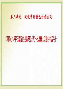 《邓小平理论是现代化建设的指针》建设中国特色社会主义PPT课件