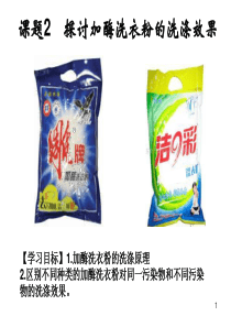 江西省新余市第四中学人教版高三复习生物选修一课件：专题4课题2探讨加酶洗衣粉的洗涤效果ppt(共33