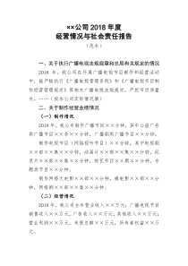 广播影视公司2018年经营情况与社会责任报告书