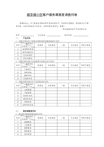 物业公司客户满意度调查表