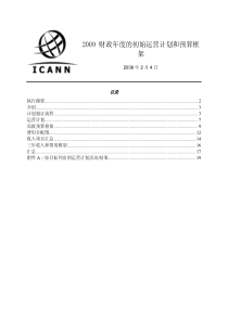 初始运营计划和预算框架