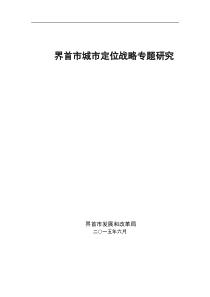 界首市城市定位战略研究