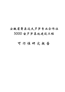 5000亩芦笋基地建设项目工程可行性研究报告