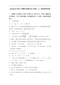 柳州市柳江县2016-2017学年七年级上期中数学试卷含答案解析