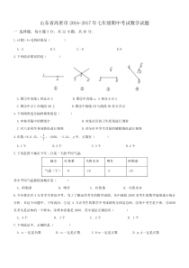 山东省高密市2016-2017学年七年级上期中数学试题及答案