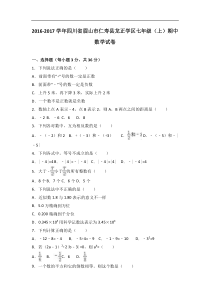 仁寿县龙正学区2016-2017年七年级上期中数学试卷含答案解析