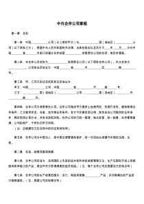 中外合作公司章程