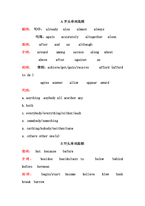 上海中考英语首字母高频词汇