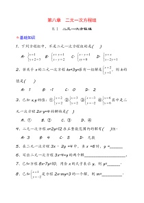 第八章二元一次方程组