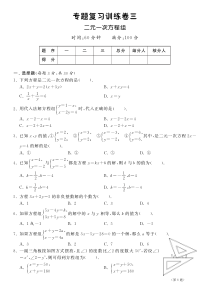 人教版七年级下专题复习训练卷三二元一次方程组(含答案)