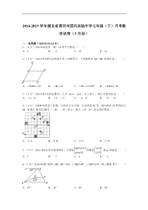 2014-2015年团风实验中学七年级下月考数学试卷及答案解析